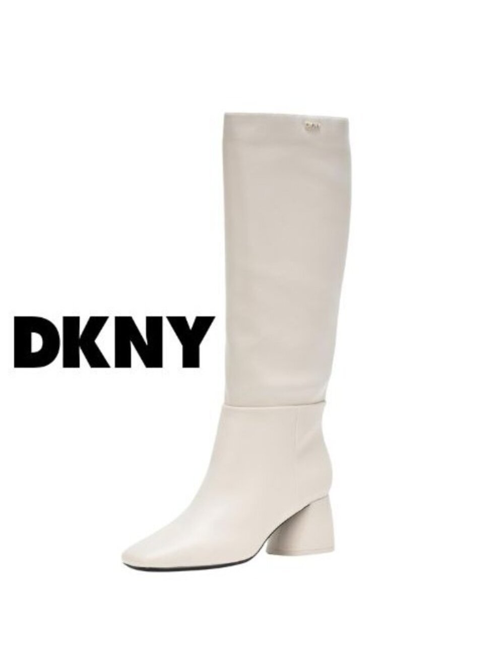 DKNY Cana Block Heel Wide-Calf Knee High Boots Soft White 6.5 Size 6.5 NIB